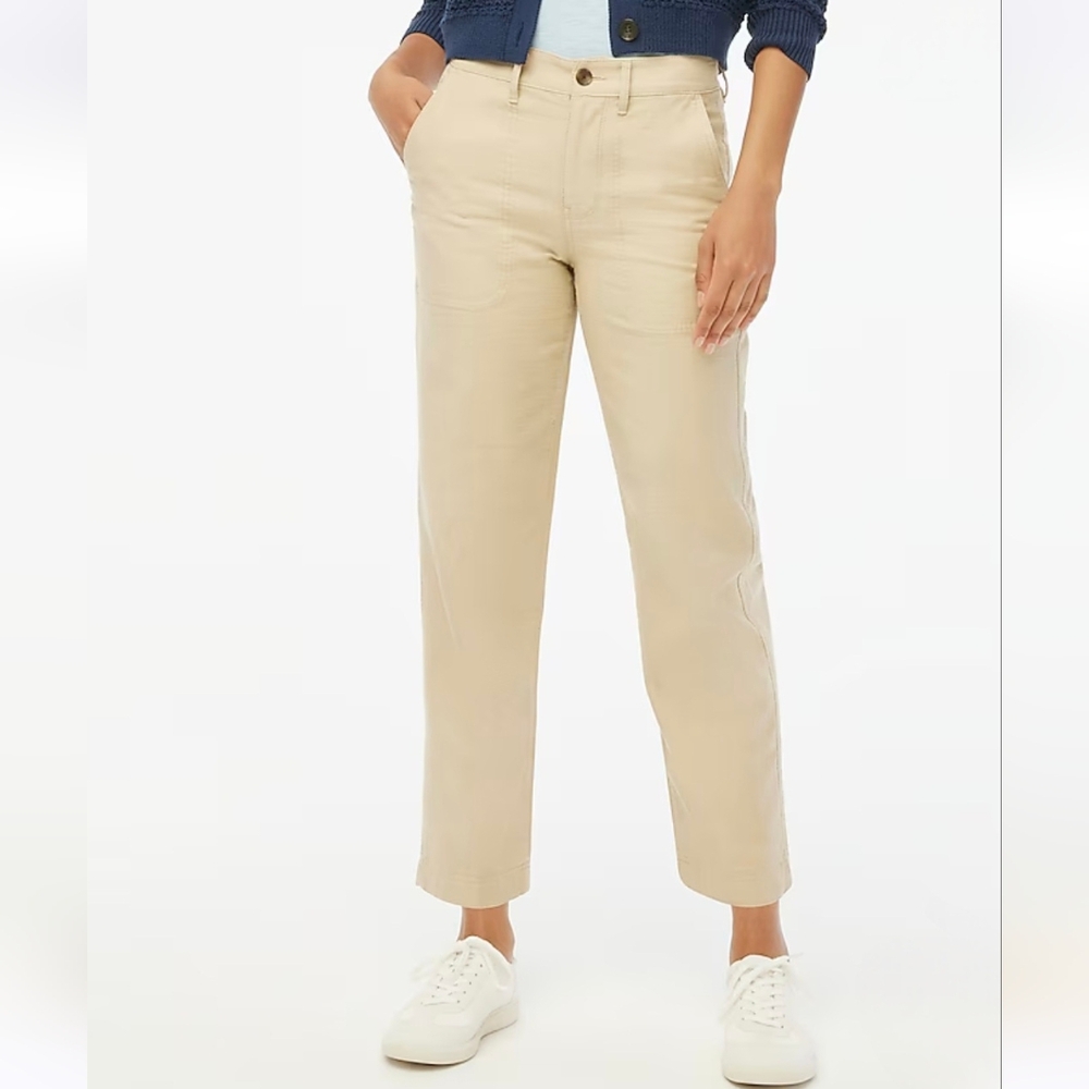J. Crew Re-Imagined Cotton Camp Pants in Light Khaki Size 0